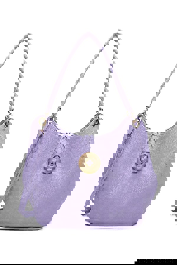 Kitise Wood Button Stylish Slouch Tote Shoulder Bag