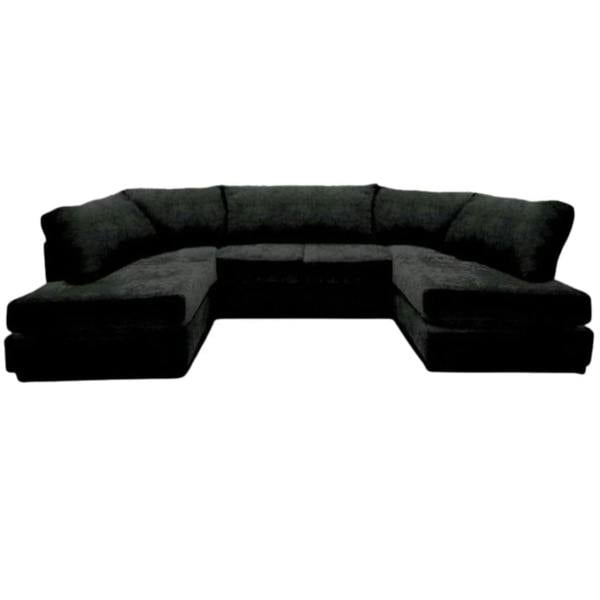 Snug Furniture Ashton Full Back U Shaped Corner Sofa Chenille 6 Seater