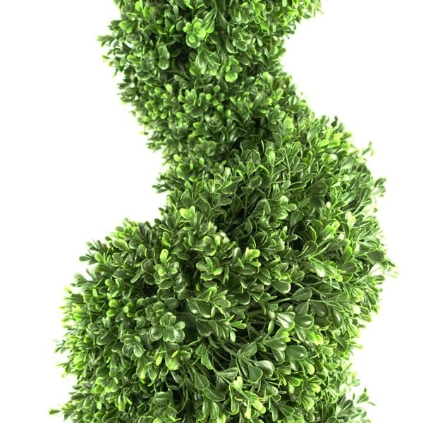 Leaf 125cm Pair of UV Resistant Plastic New Boxwood Spiral Trees - 920 leaves