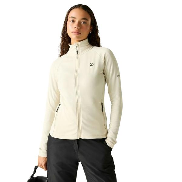 Dare 2B Womens/Ladies Lowline Core Stretch Full Zip Midlayer - Almond Milk - 