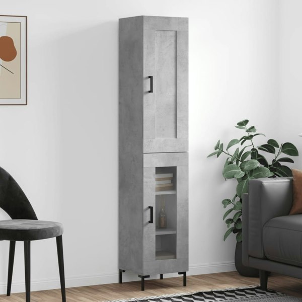 Berkfield Highboard Concrete Grey 34.5x34x180 cm Engineered Wood