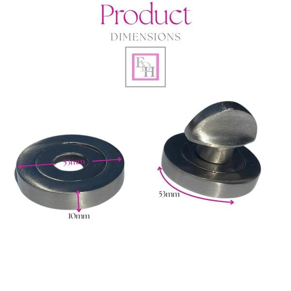 EDH Door Hardware Satin Bathroom Thumb Turn Lock WC Toilet Door Privacy Catch Fire Rated