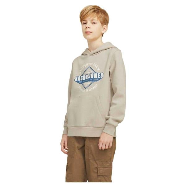 Jack And Jones Boys Logo Cotton Blend Sweatshirt - Moonbeam - 