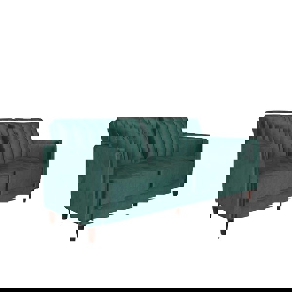 Dorel Home Pin Tufted Transitional 3 Seater Sofa Bed - Velvet Green