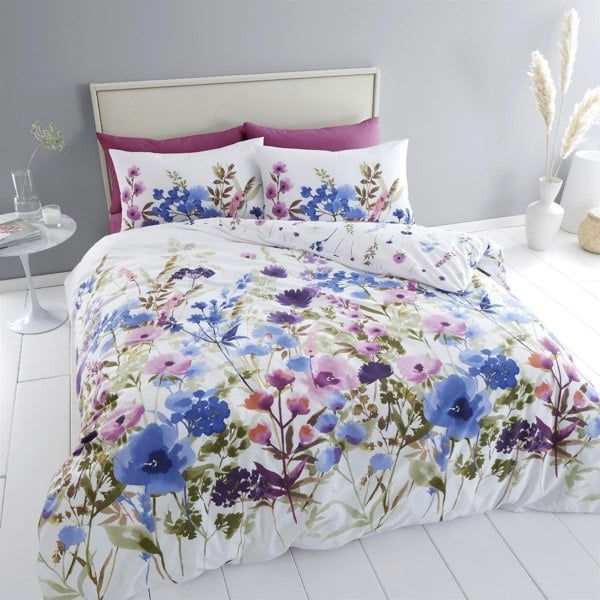 Catherine Lansfield Countryside Floral White Duvet Cover Set