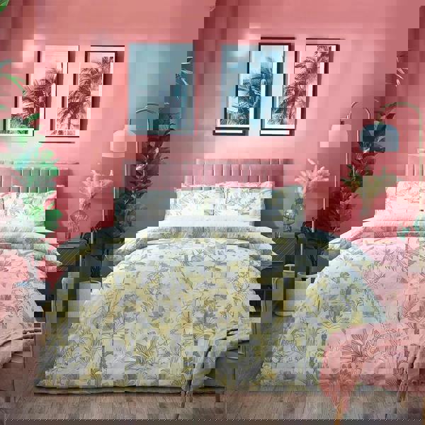 Furn Colony Palm Duvet Cover Set - Yellow