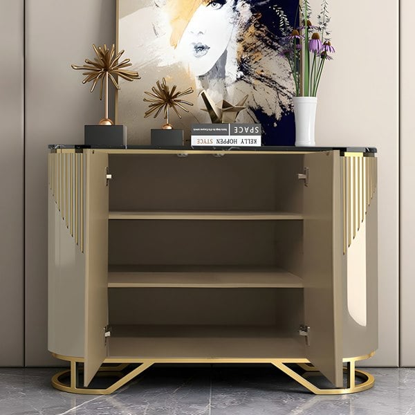 Isabel Hallway Sideboard, Console Table, Gold in a lifestyle setting with tv console tables furniture