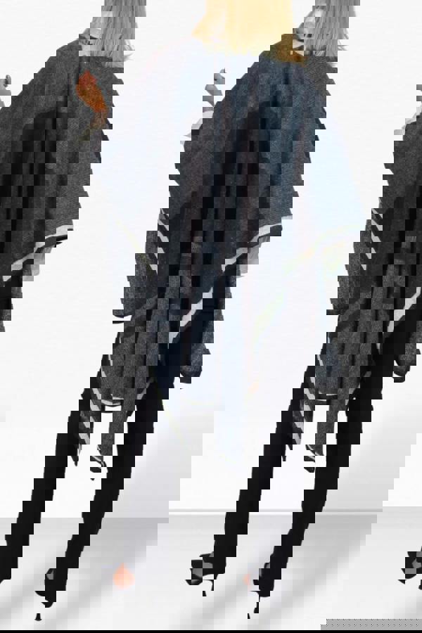 Paulo Due Soft Knitted Longline Knit Poncho Cape