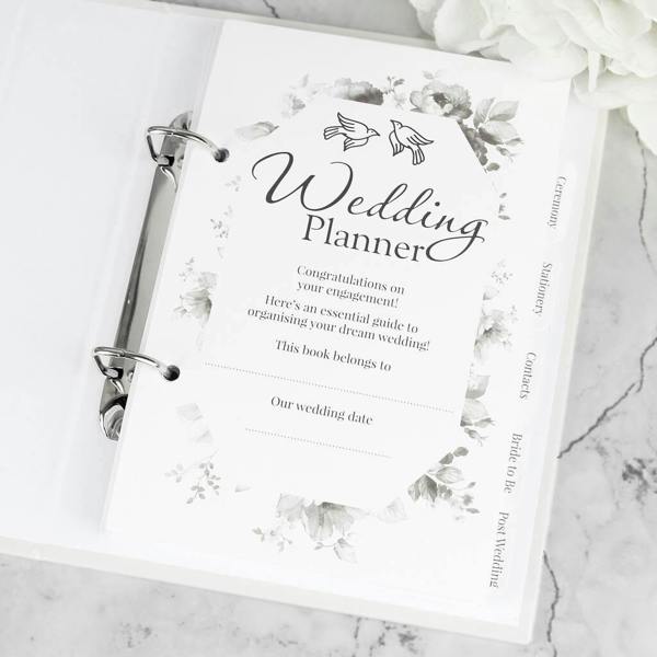 Personalised Floral Watercolour Wedding Planner - close-up detail