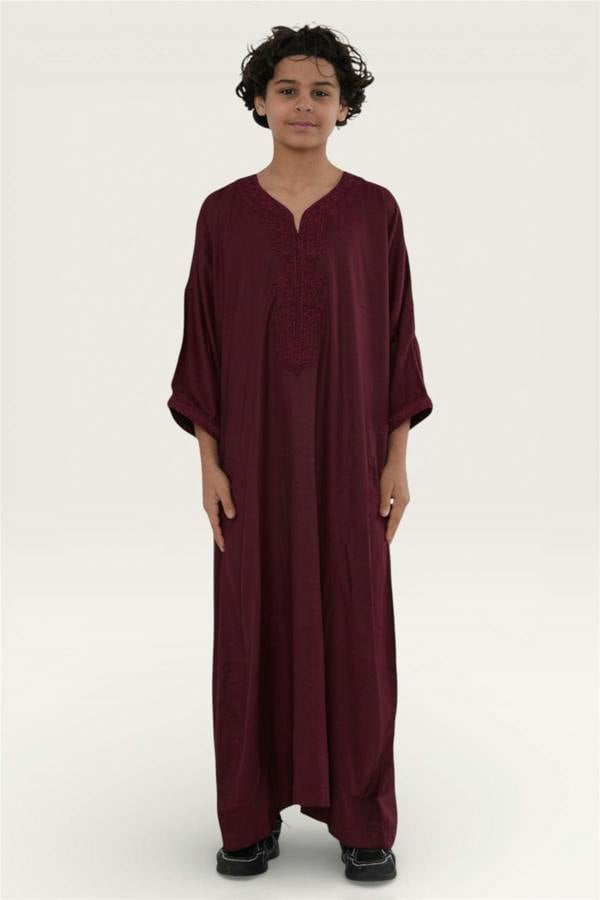 Infinity Leather Kid's Boys Moroccan Thobe Jubba Robe Eid Djellaba Gandoura - K-HM62