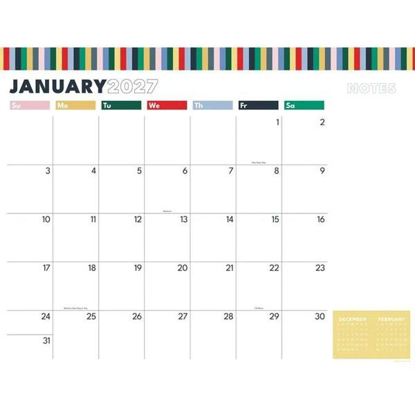 Long Weekend Large Desk Pad 2027, Desk Calendars, Month To View, Basics, Gift