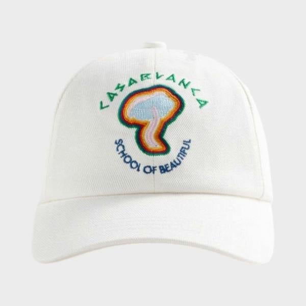 Casablanca Rainbow Mushroom Embroidered Cap White