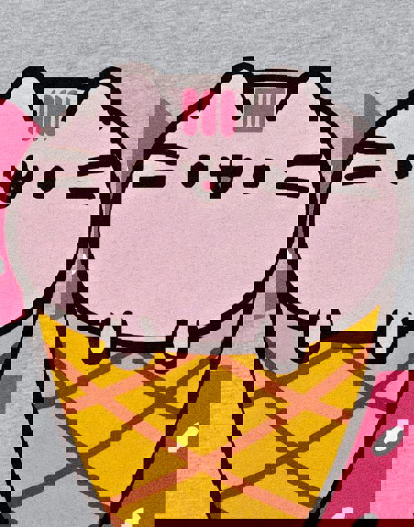 Pusheen Womens Grey Ice Cream Short Sleeved T-Shirt