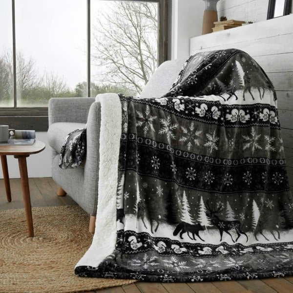 Warm Alaska Sherpa Fleece Throw - Happy Linen Company