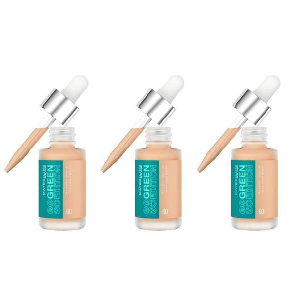Maybelline New York 3 x Maybelline New York Green Edition Superdrop Tinted Oil Foundation 20ml - Shade 60