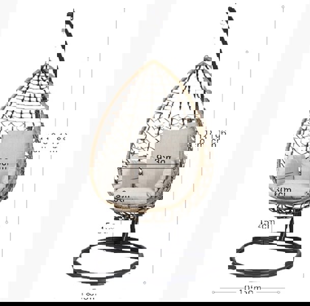 Kye Rattan Garden Hanging Egg Chair with Stand, Indoor/ Outdoor Furniture-Weilai-Weilai Concept