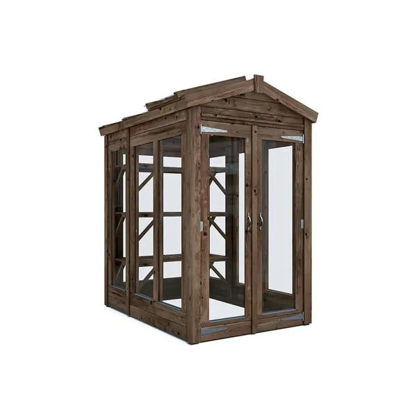 Dunster House Growzilla Wooden Greenhouse With 1x Shelving Pack W1.2m x D1.8m / W4' x D6' Automatic Vent Opener