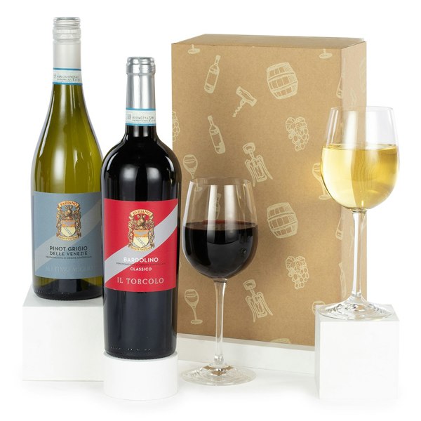 Virginia Hayward Christmas Italian Wine Duo Gift Set - Red & White Wine