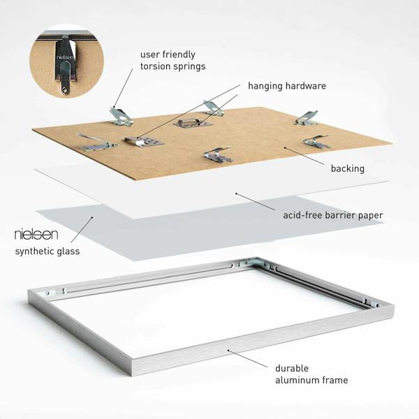 nielsen Atlanta Aluminium Picture Frame - Frosted Silver