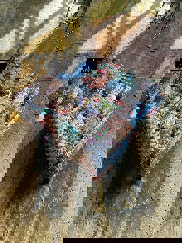 PREMIUM Ottoman storage square Demask multicolour - ISTOOLS