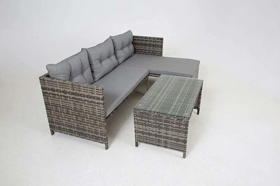 Outdoor Living The Riverside Grey Corner Rattan Set