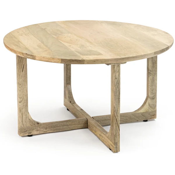 IH Design Monco Natural Mango Wood Round Coffee Table - Natural