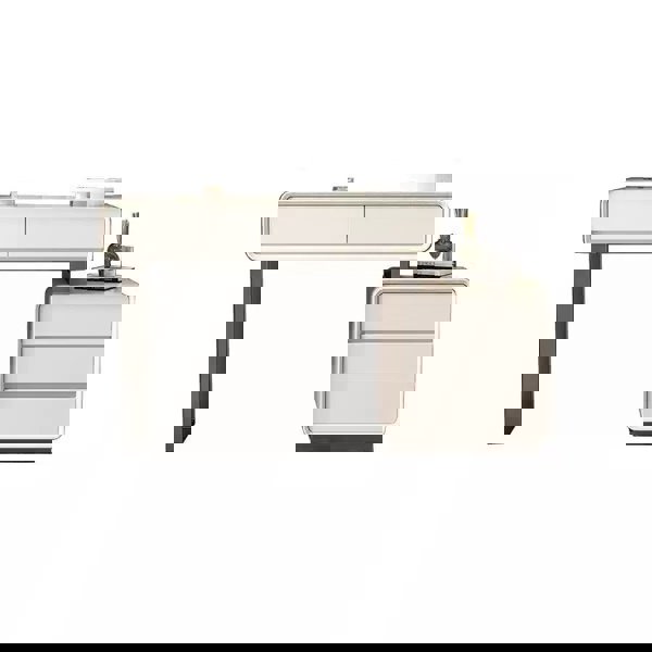 Dobson Dressing Table With LED Mirror, Cream Grey-Weilai Concept-80cm Cream-NO Stool-With Round Mirror-Weilai Concept