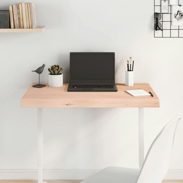 Berkfield Table Top 80x40x6 cm Untreated Solid Wood Oak
