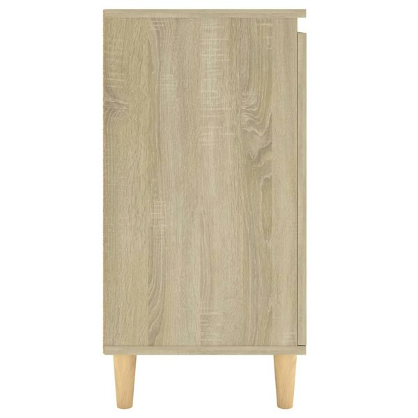 Berkfield Sideboard with Solid Wood Legs Sonoma Oak 60x35x70 cm Engineered Wood