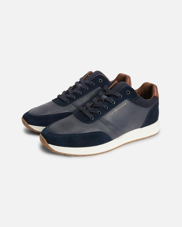 Tommy Hilfiger TH Dressy Mens Suede Mix Trainers - Desert Sky | CHO | Designer Mens Trainers