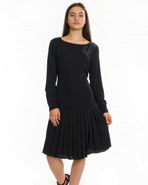 Calvin Klein Pleated Long Sleeve Womens Dress