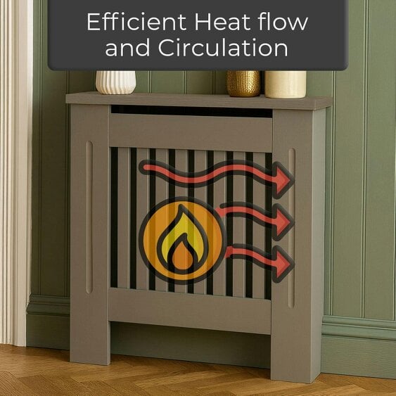 Neo Grey Decorative Wooden Radiator Cover Small