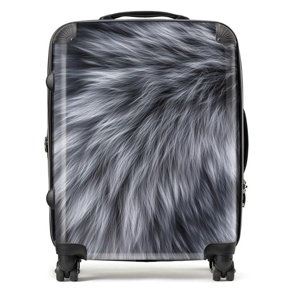 Warren Reed Silver Fox Fur Print Suitcase