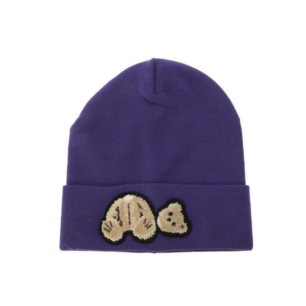 Palm Angels Unisex Adult Bear Beanie - Purple