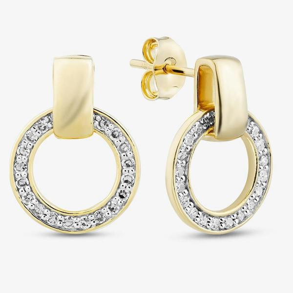 T. H. Baker Gold Plated 0.25ct Lab Grown Diamond Open Circle Earrings LGE47088