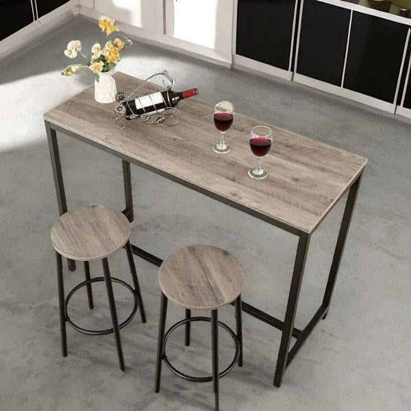 Rafaelo Mobilia Set of 2 Bar Stools Greige