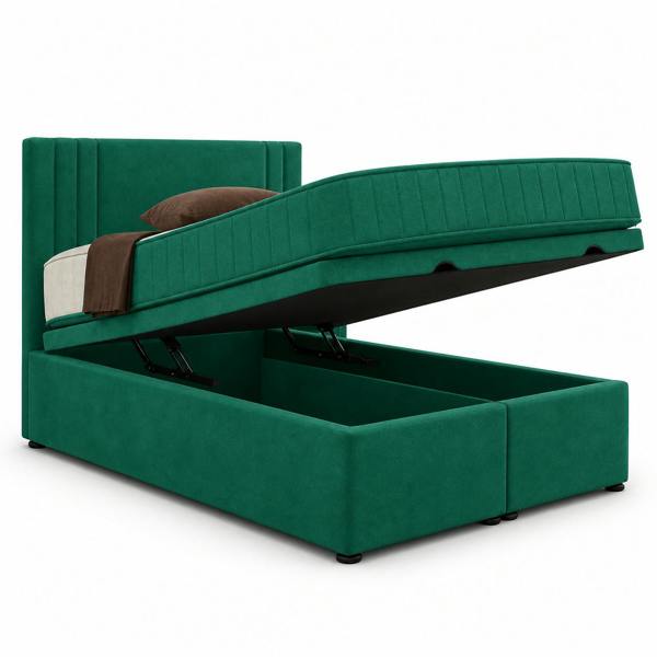 Great British Beds Lima Divan Ottoman Bed - Green Plush