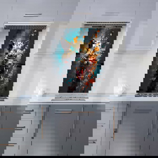 Warren Reed - Designer Splashart Angry Hyena Face Kitchen Splashback