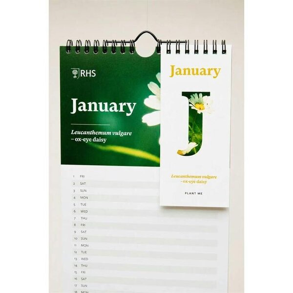 RHS, Plantable Flower Slim Calendar 2027, Wall Calendars, Month To View, Lifestyle, Gift