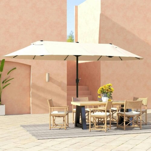 Bobobiy 4.6m Double Garden Parasol - Beige