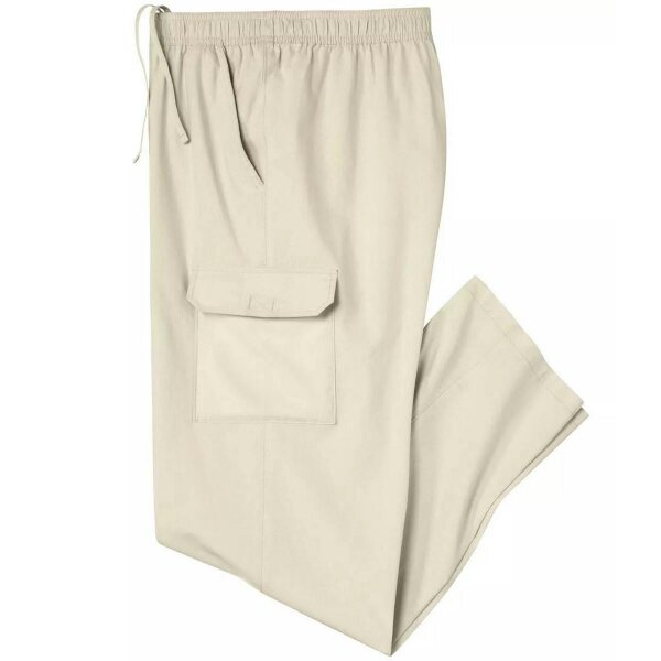 Atlas For Men Mens Relaxed Fit Cargo Trousers - Beige