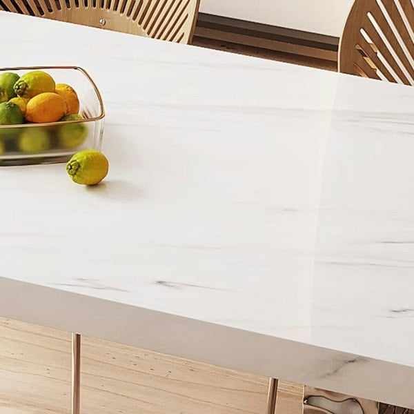 Madison Creamy Dining Table, Sintered Stone & Acrylic-Weilai Concept-Weilai Concept