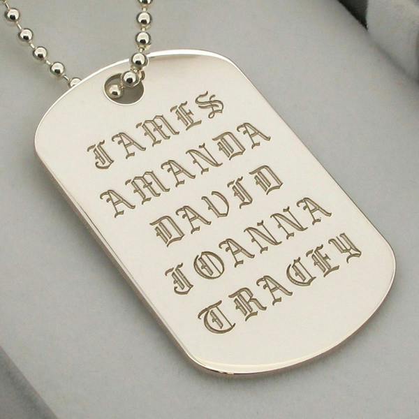 Christopher James of London Sterling Silver Old English Large Dog Tag With Optional Engraving