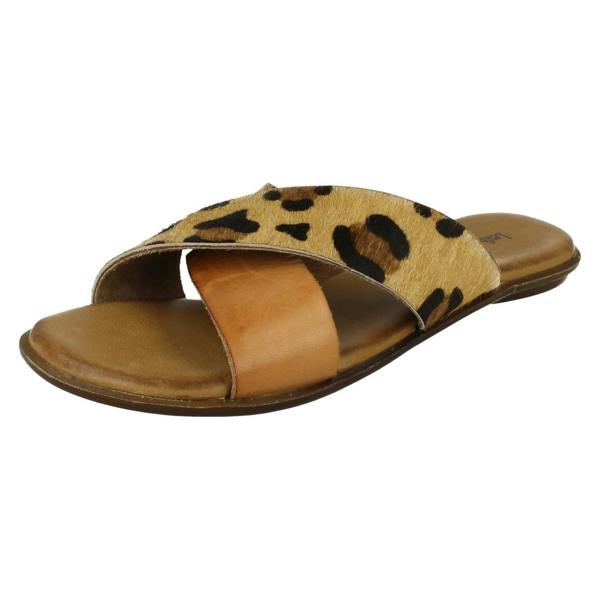 Leather Collection Ladies Leather Collection X Strap Vamp Sandals