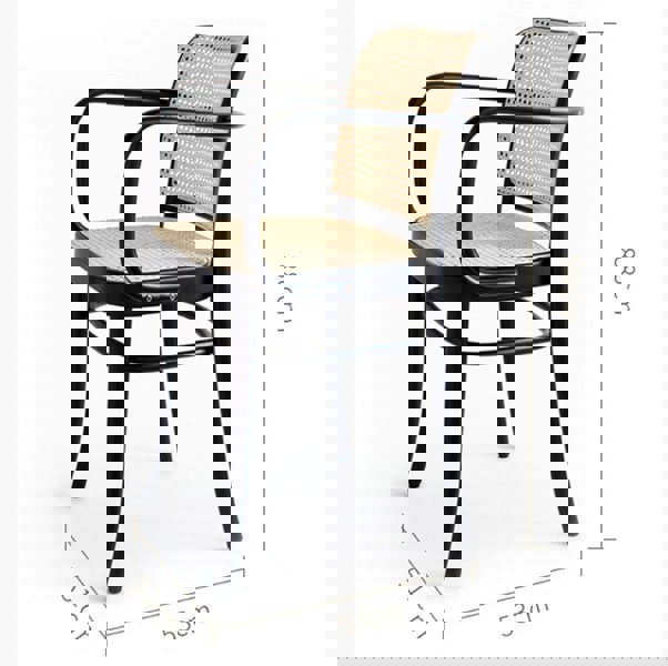 Vanesa Rattan Dining Chair, Oak-Weilai Concept-Weilai Concept