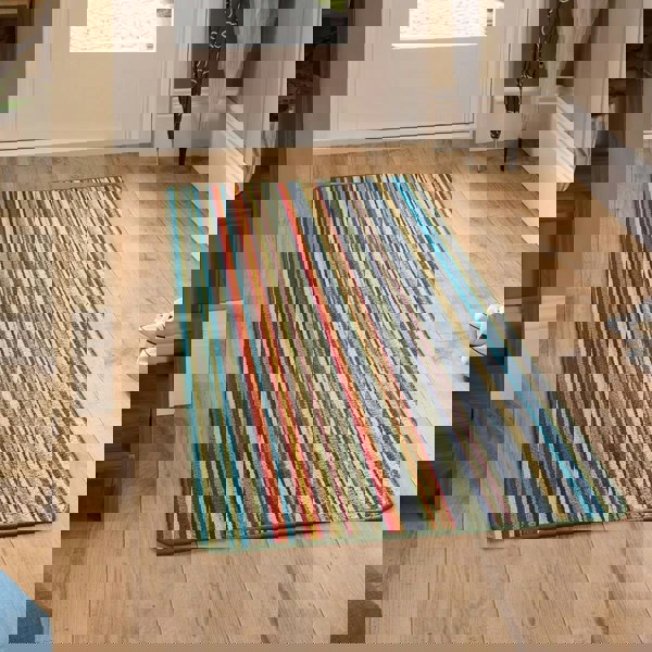 The Rugs Candy Multi Green Stylish Patterned Mat |Quality UK