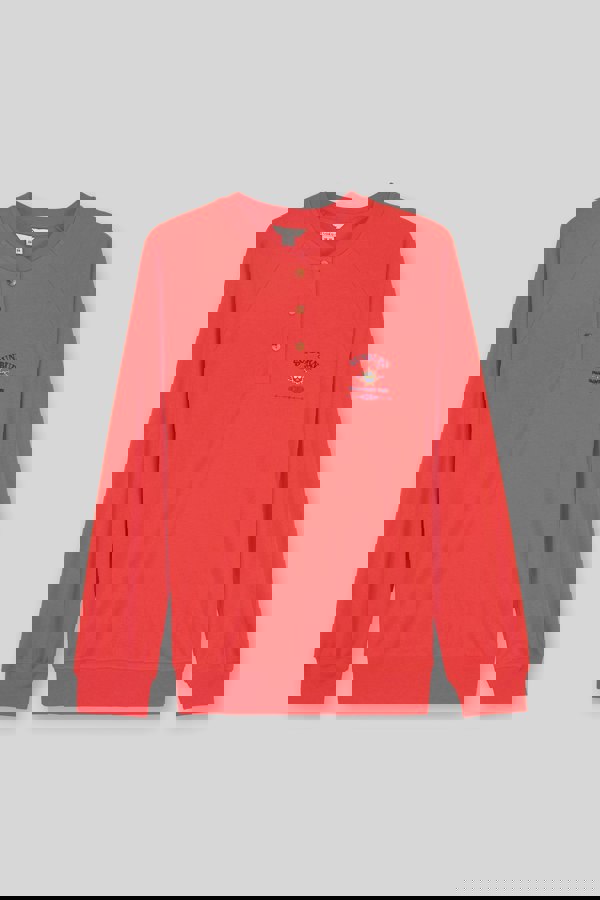 ENORSIA Henley Button Up Long Sleeve Sweatshirt