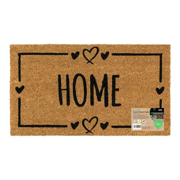 JVL Eco-Friendly Latex Backed Coir Entrance Doormat, 40x70cm - Home Hearts