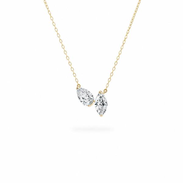 Spero London Pear & Marquise Sterling Silver Necklace