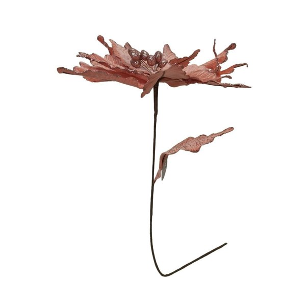 Samuel Alexander 68cm Frosted Light Coral Pink Poinsettia Stem Christmas Decoration